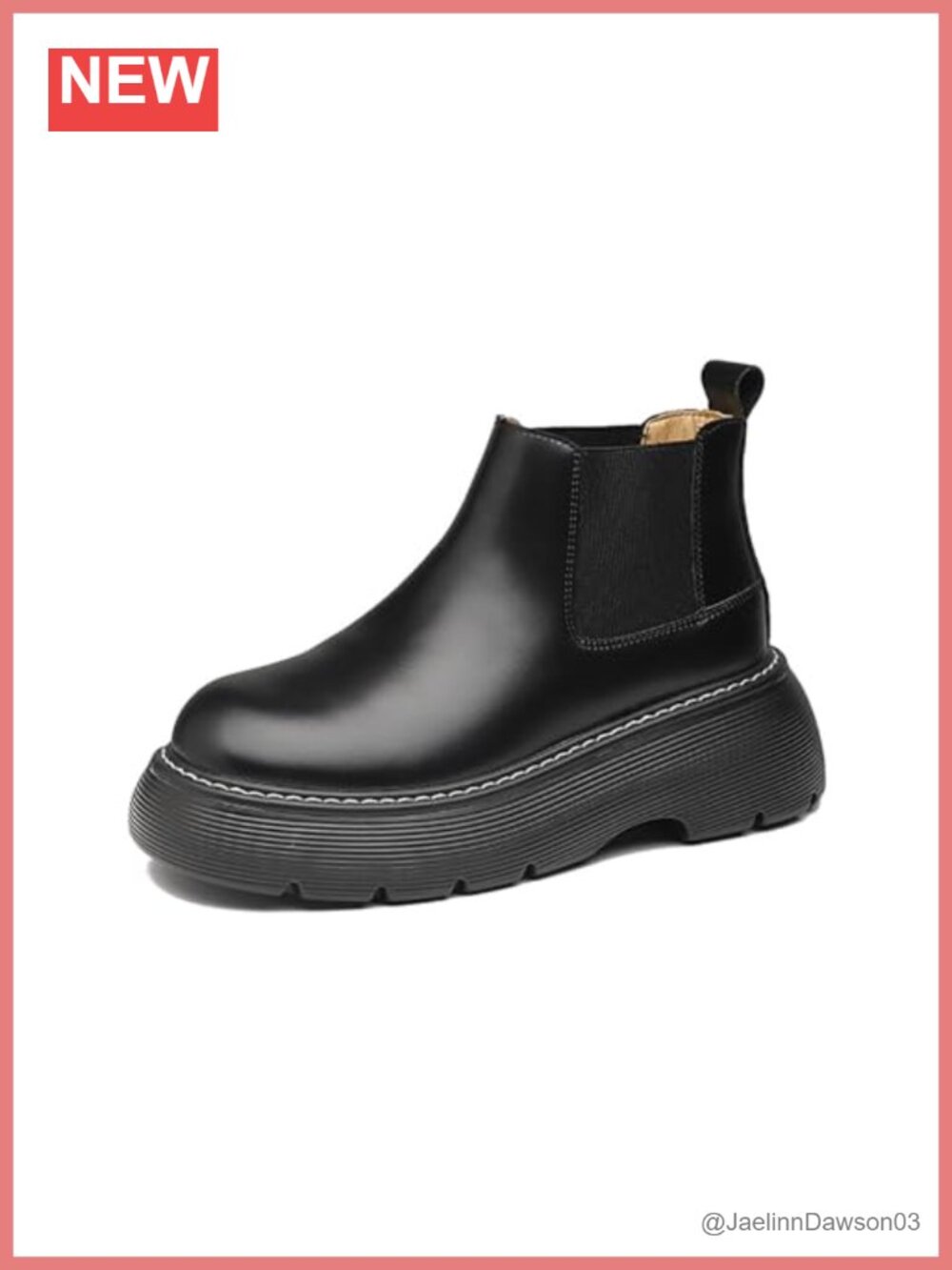 Womens Faux Leather Platform Ankle Boots Slip On Chelsea Booties Comfort